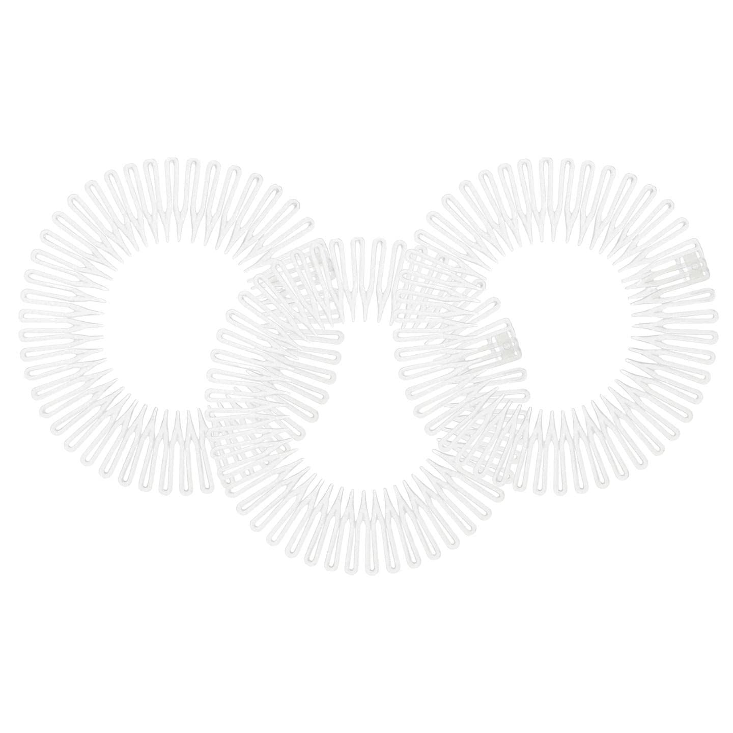 Flexi Comb Flexiband Headband - Set of 3 - Anti Snap, Durable Spider Hairband Grip Circle Headbands Zig-zag Headband Stretch Hair Comb