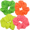 4pc Bright Scrunchies for Girls and Women, Hair bobbles for Women, Hair Ties, Hair Scrunchies, Hair Accessories, Elastic Hair Bands for Women