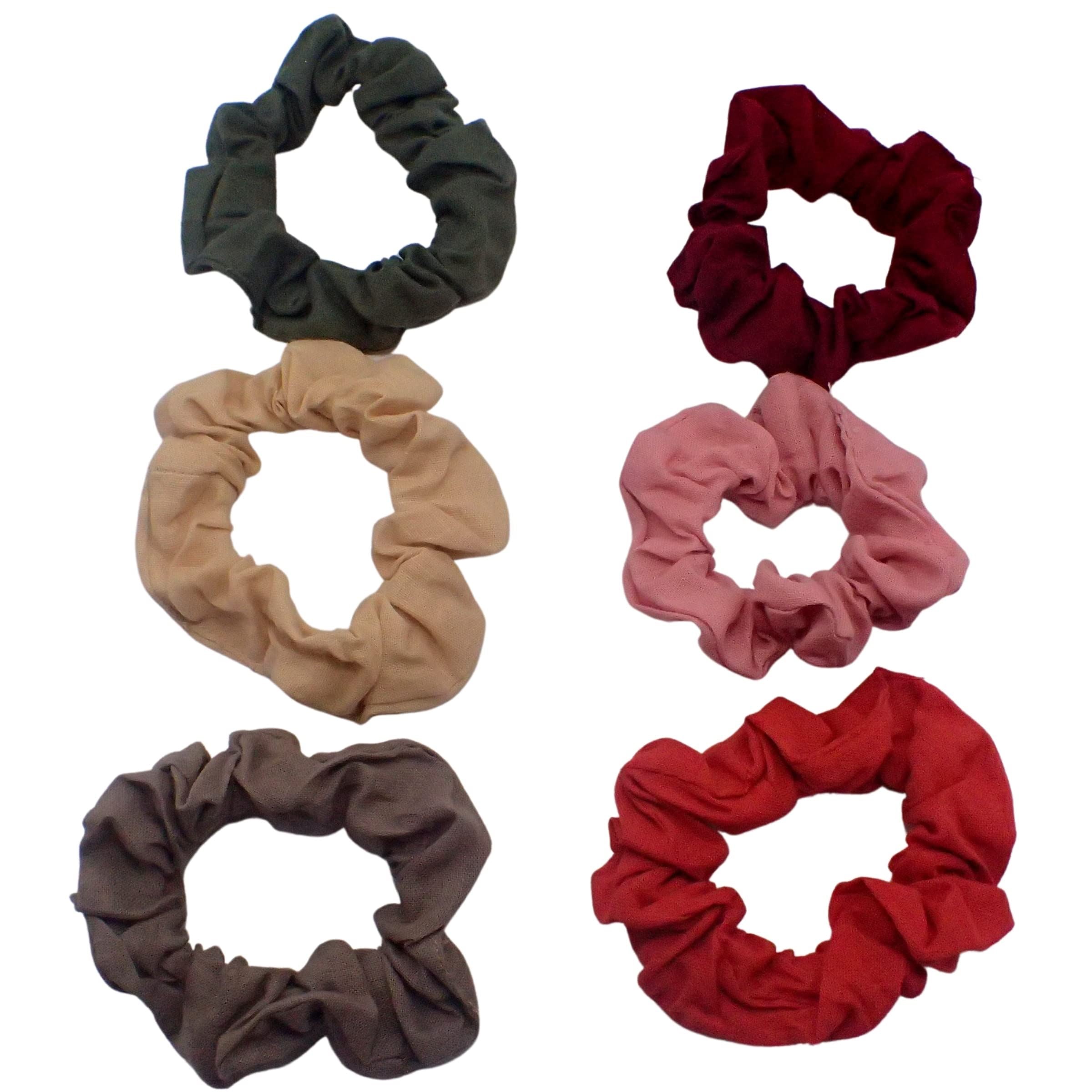 6pc Scrunchies for Girls and Women, Hair bobbles for Women, Hair Scrunchies, Hair Accessories, Elastic Hair Ties, Elastic Hair Bands, Hair Elastics