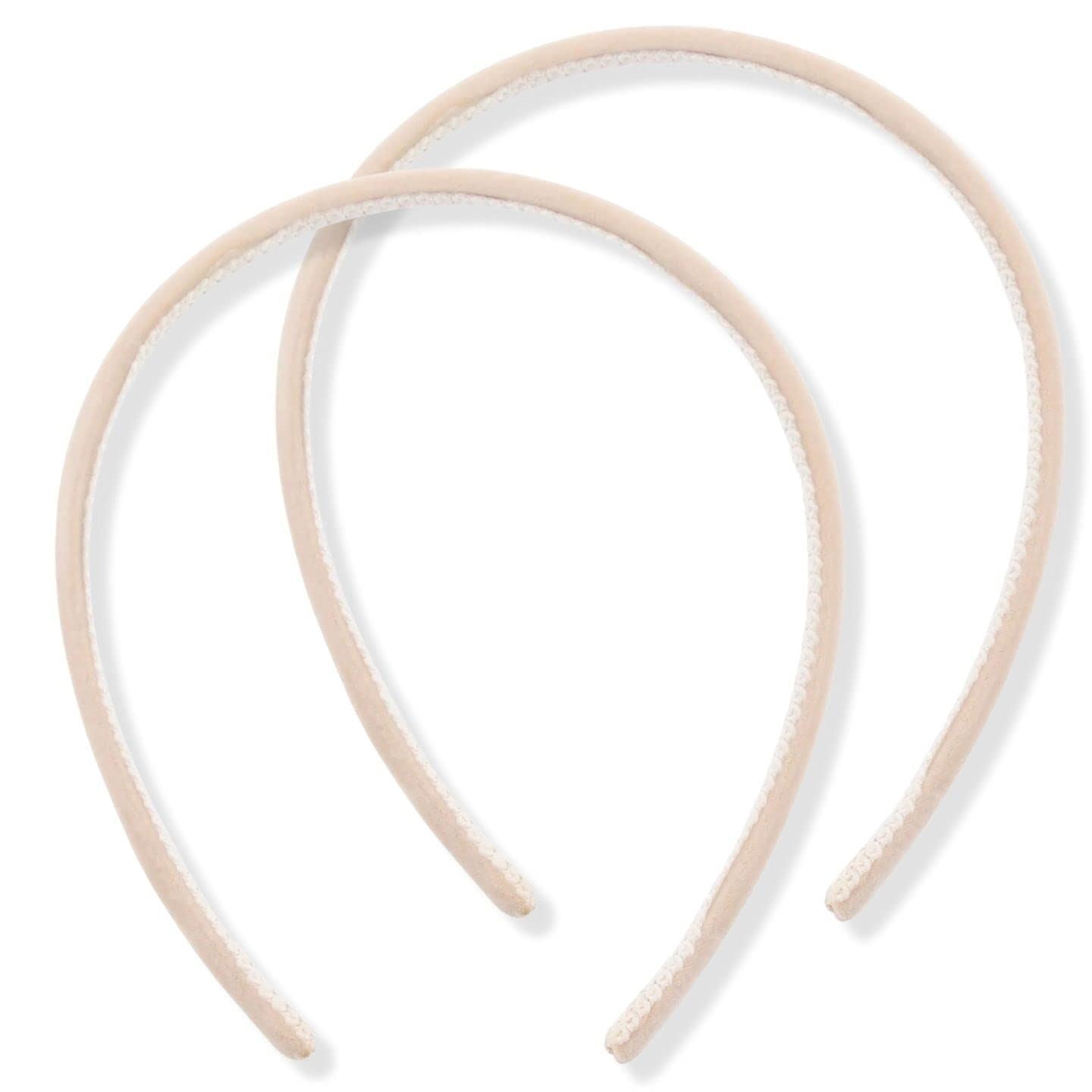 2pc 1cm/0.4" Thin Velvet Hair Bands Headbands Alice Bands Head Bands Hair Accessories Hair Styling Accessories Women's Fashion Headbands Girls Fashion