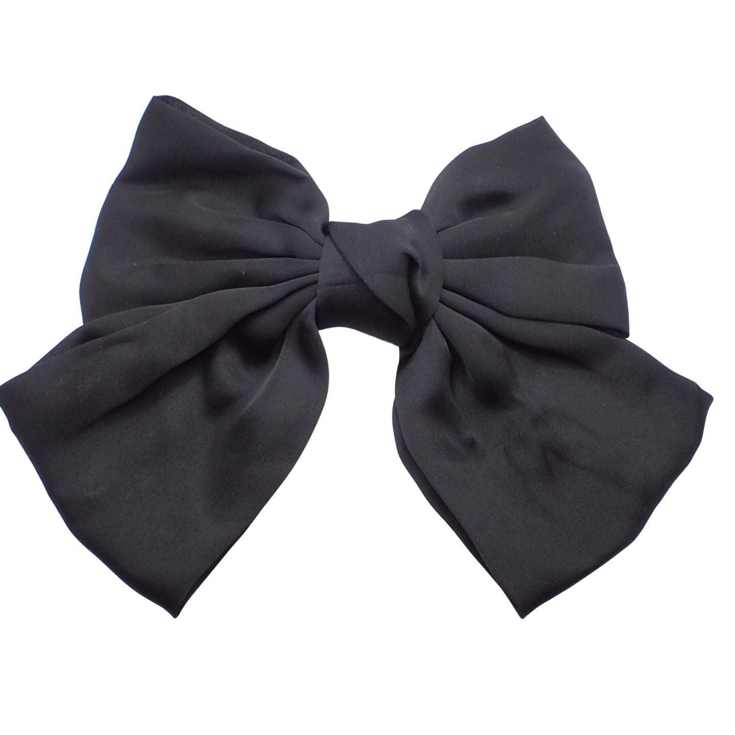 Satin Hair Bow Clip Barrette Cute Hair Styling Ribbon Bow Accessory on a Barrette Clip Bows for Girls, Kids, Women, Ladies for Wedding, Festival, Holiday