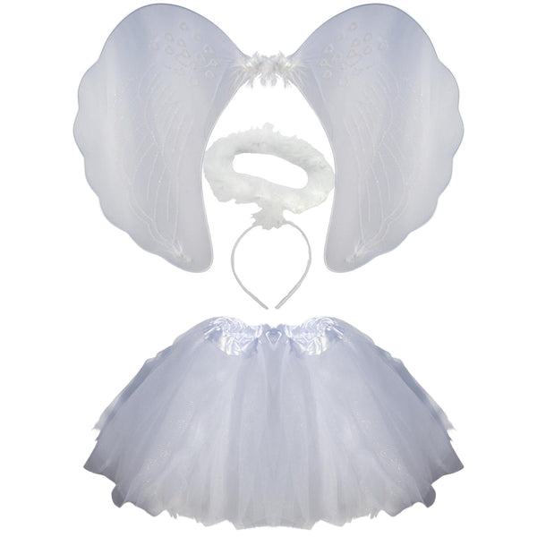 Angel Costume for Kids, Girls Dress up, Fancy Dress Kids, Angel Wings, Angel Halo, Costumes for Kids, Nativity, Fancy Dress for Kids & Toddlers, Girls Dressing Up Costumes