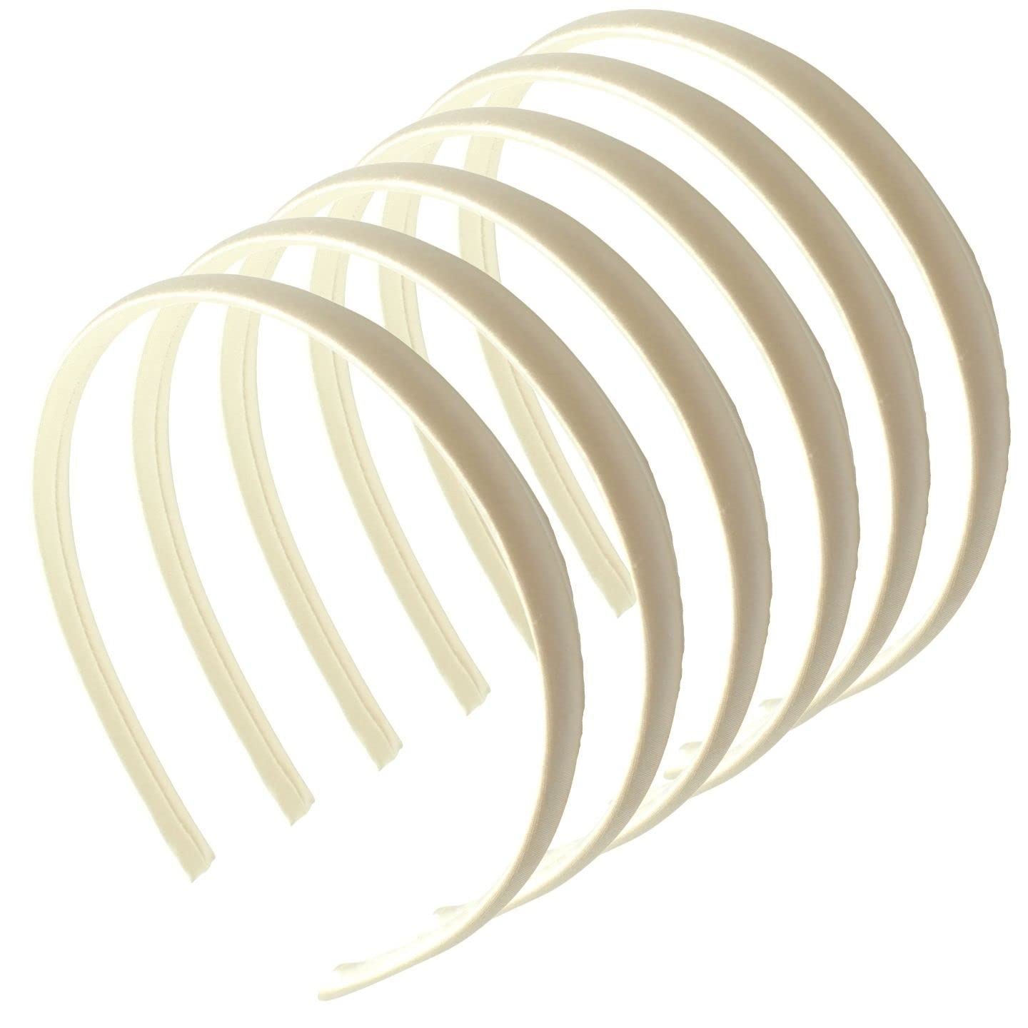 1cm/0.4" 6 piece Thin Satin Hair Bands, Head bands Alice Bands Adult Women