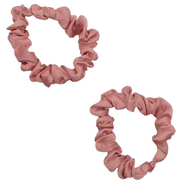 Set of 2 Small Satin Scrunchies for Girls & Women, Hair Accessories for Ladies & Teens, Non-Slip Scrunchie, Imitation Silk Scrunchies, Hair Bobbles