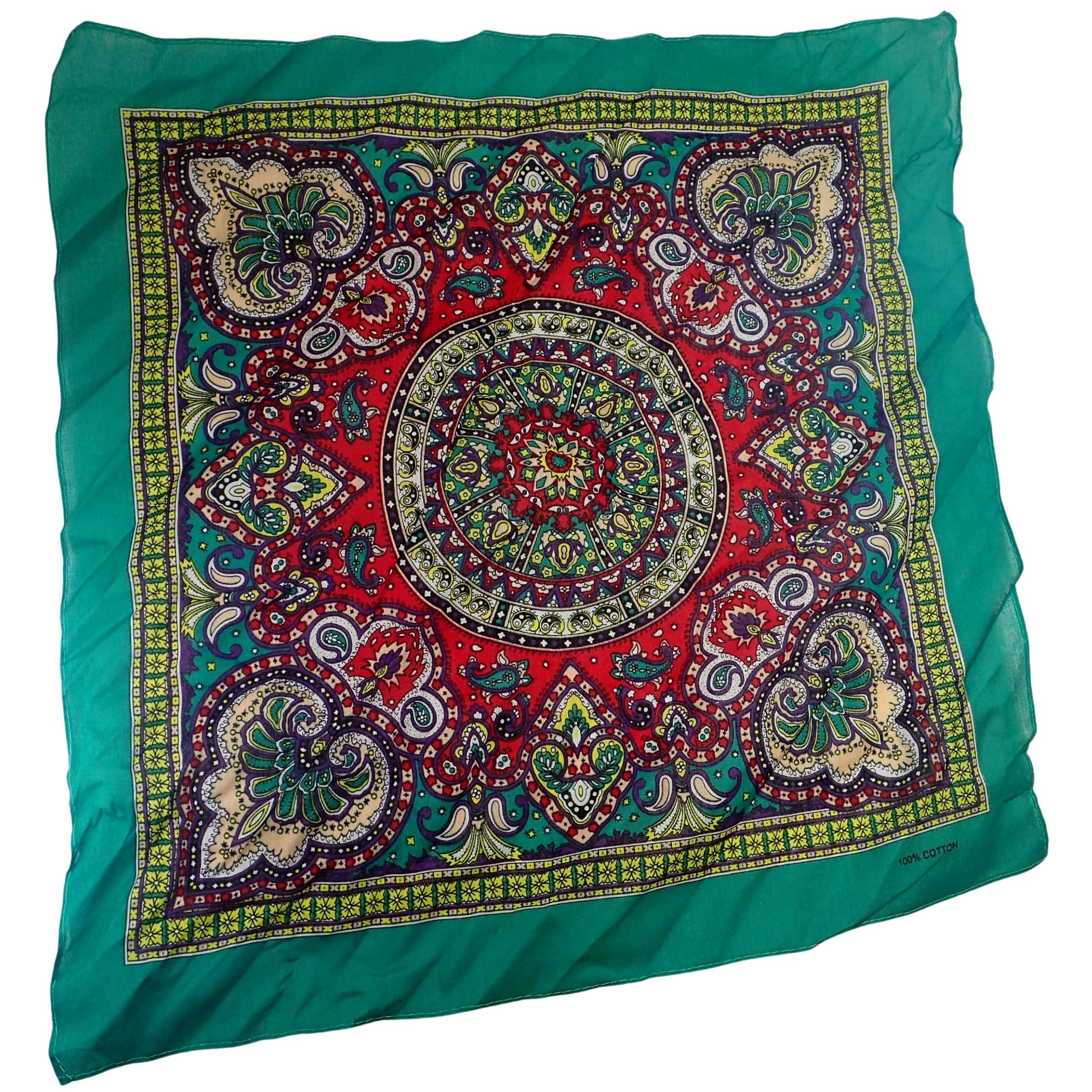 Hair Bandanas for Women Head Scarf Headbands Ladies Cotton Square Scarves Paisley Floral Camouflage Animal Print Leopard Tiger Neckerchief