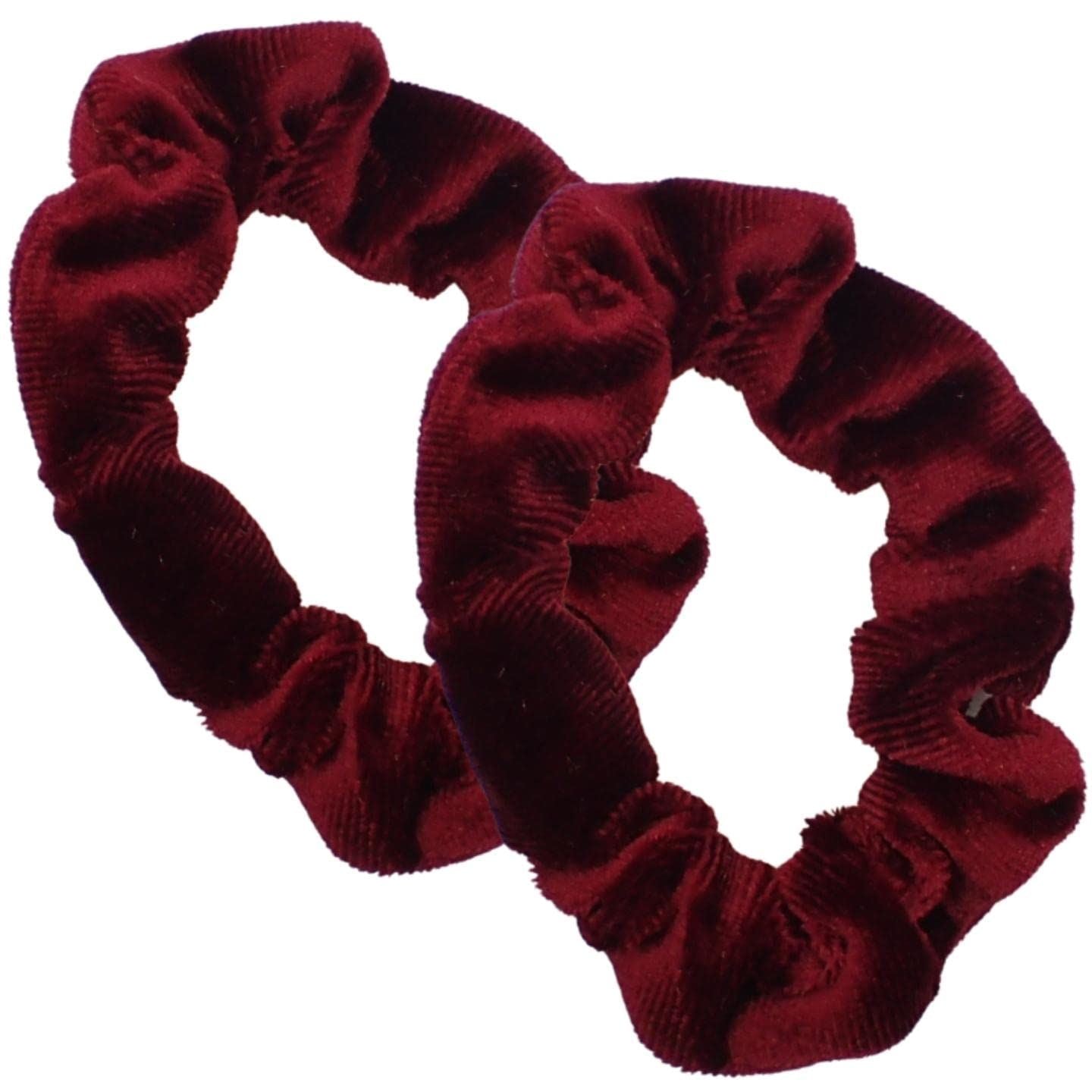 Small Skinny Velvet Hair Scrunchies Pack of 2 Scrunchies for Women & Girls, Cute Soft Scrunchy Hair Tie, Cute Hair Bobble, Velvet Hairband for Ladies & Kids Scrunchies