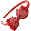 1cm Gingham Alice Band with a Bow, Girls Bow Headbands, Cute School Accessories