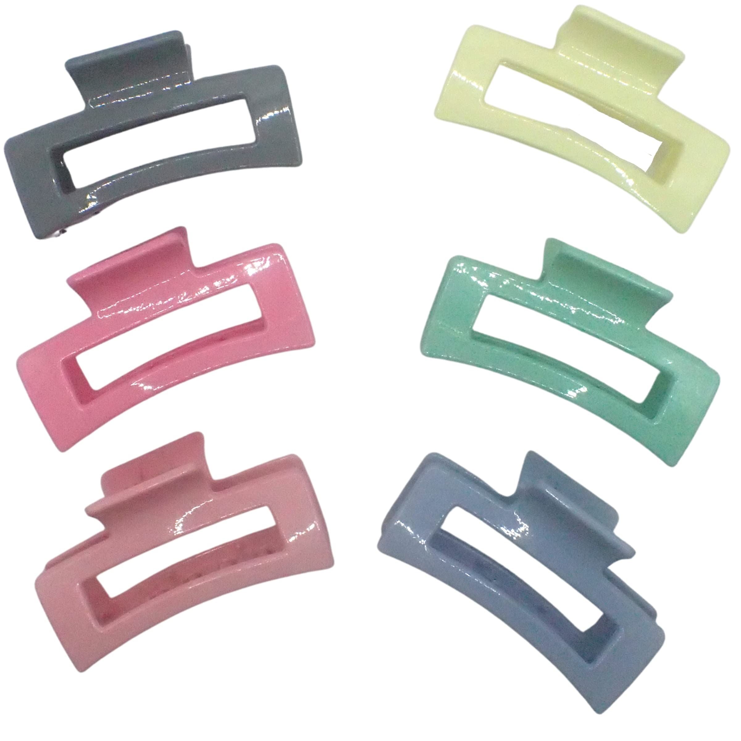 Plastic Open Arch Claw Clips Thick Pastel Womens Colourful 90s hair clips Bulldog Grip Large Suitable for Thick Hair