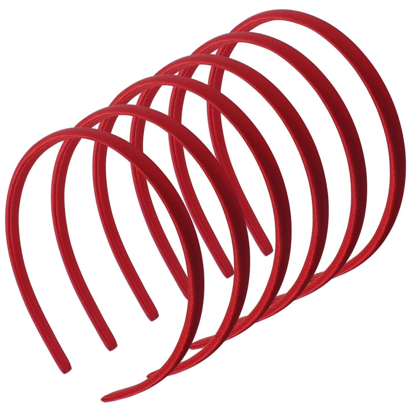 1cm/0.4" 6 piece Thin Satin Hair Bands, Head bands Alice Bands Adult Women