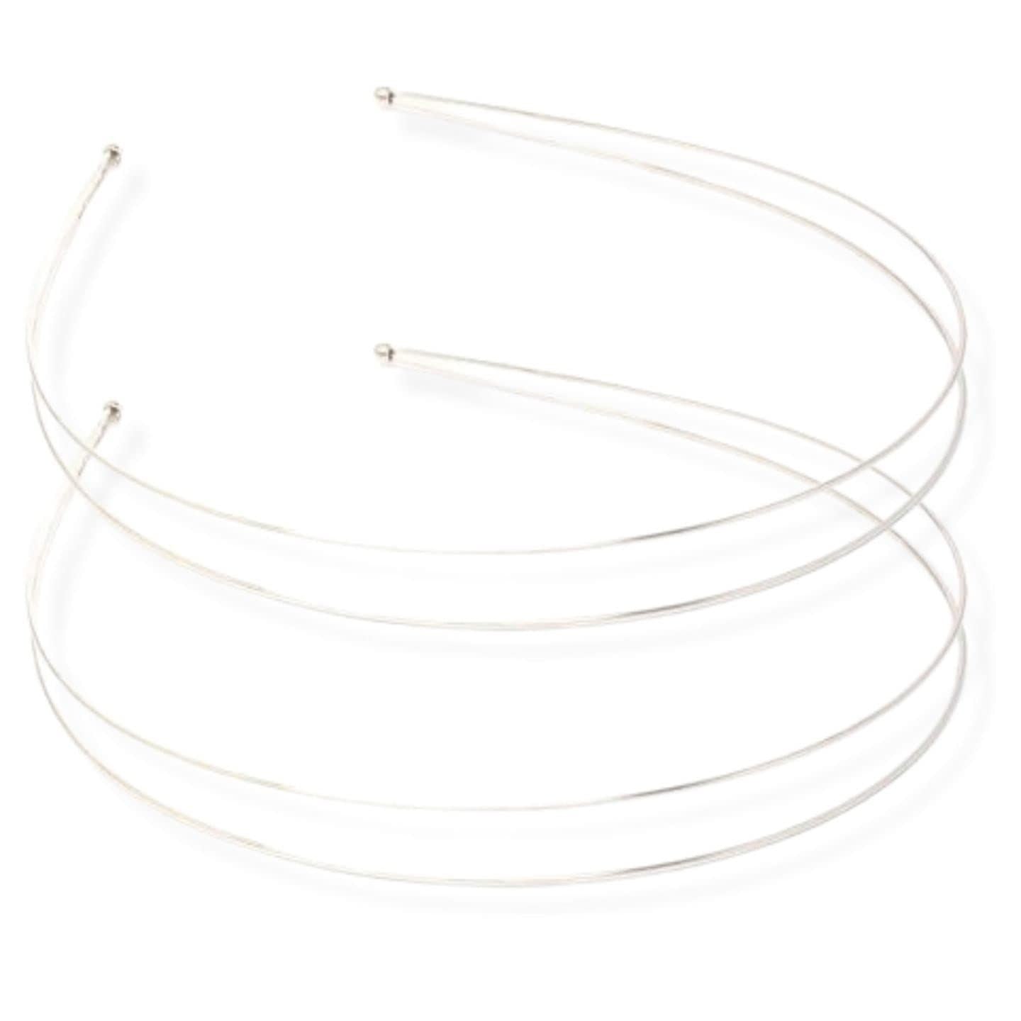 2pc Thin Metal Hair Bands Headbands Alice Bands Hairbands Head Bands Mens Guys Adult Women Girls Black Gold Silver Plain Styling Grips